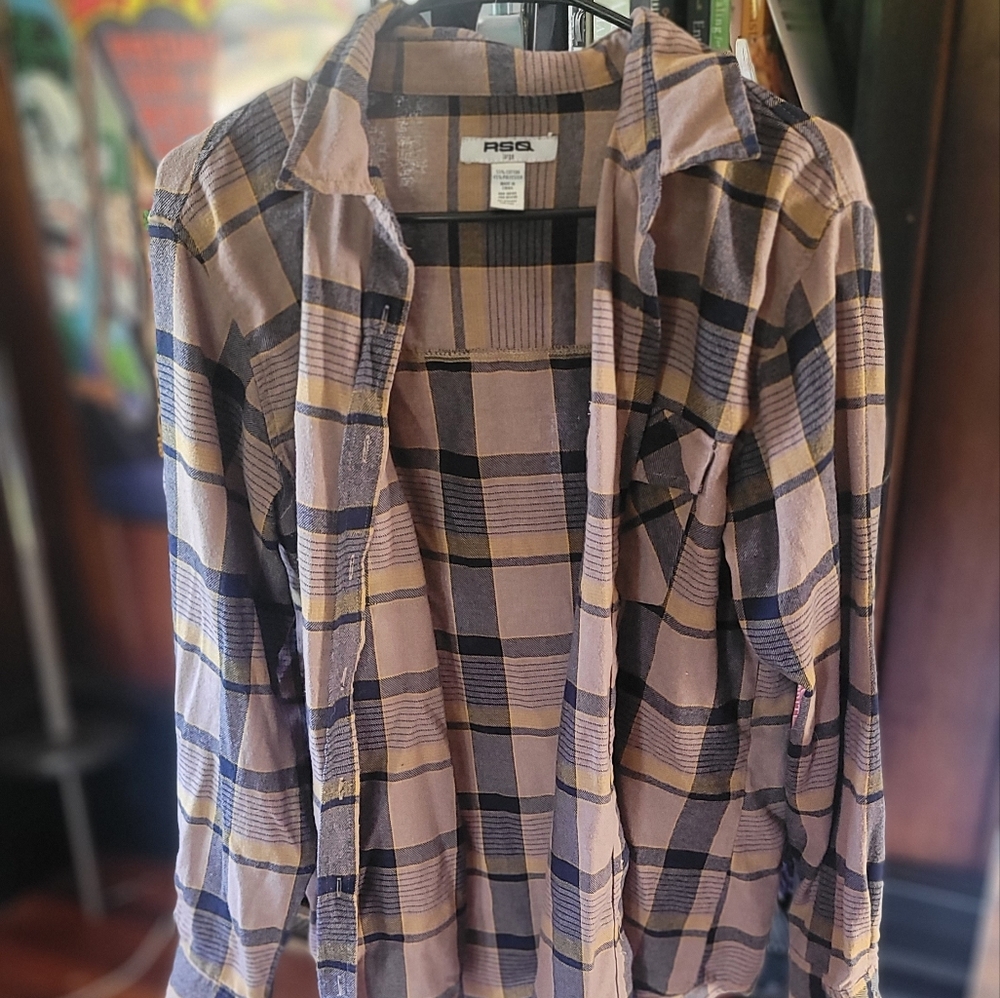 Plaid Button-Up Shirt